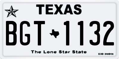TX license plate BGT1132