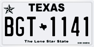 TX license plate BGT1141