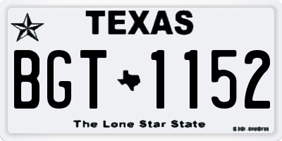 TX license plate BGT1152