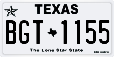 TX license plate BGT1155