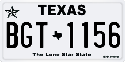 TX license plate BGT1156