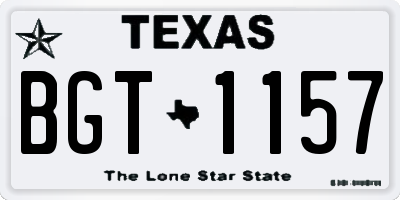 TX license plate BGT1157