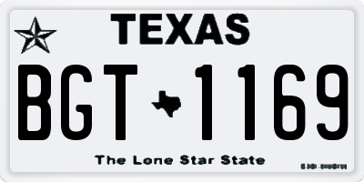 TX license plate BGT1169