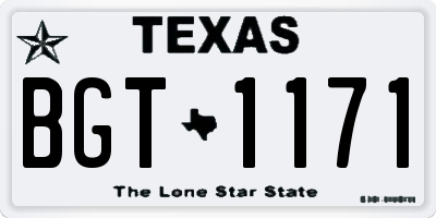 TX license plate BGT1171