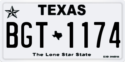 TX license plate BGT1174