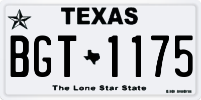TX license plate BGT1175