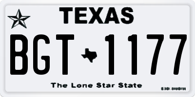 TX license plate BGT1177
