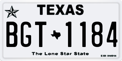 TX license plate BGT1184