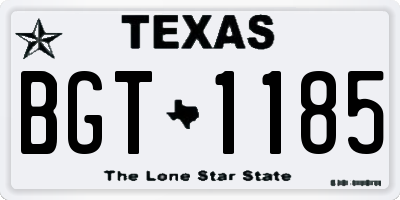 TX license plate BGT1185