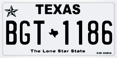 TX license plate BGT1186