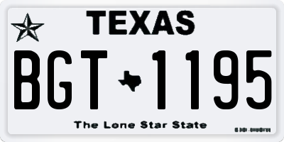 TX license plate BGT1195