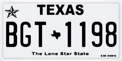 TX license plate BGT1198