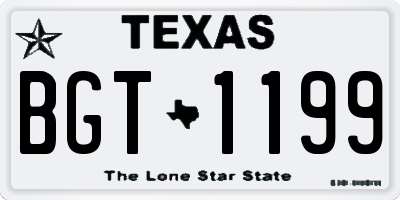 TX license plate BGT1199