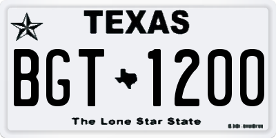 TX license plate BGT1200