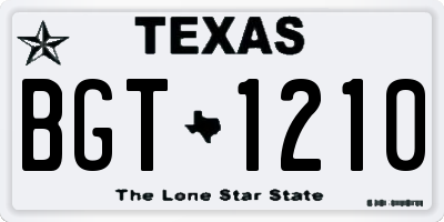 TX license plate BGT1210