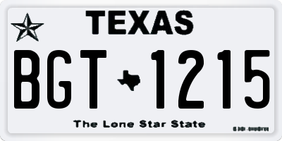 TX license plate BGT1215