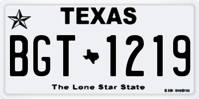 TX license plate BGT1219