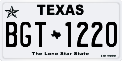 TX license plate BGT1220