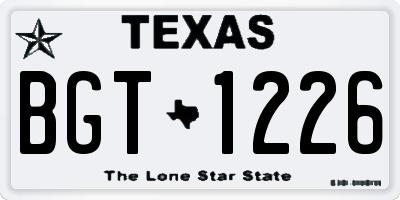 TX license plate BGT1226