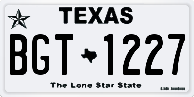 TX license plate BGT1227