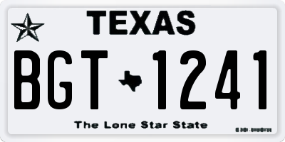 TX license plate BGT1241