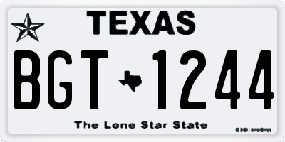 TX license plate BGT1244