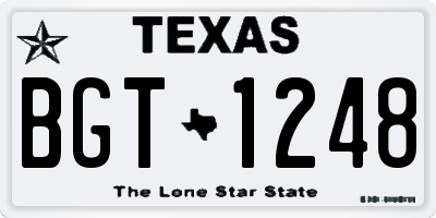 TX license plate BGT1248