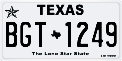 TX license plate BGT1249