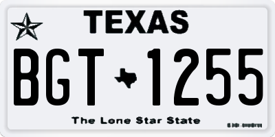TX license plate BGT1255