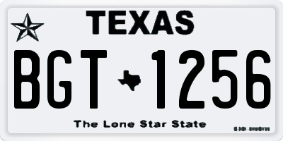TX license plate BGT1256