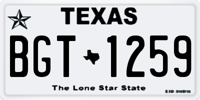 TX license plate BGT1259