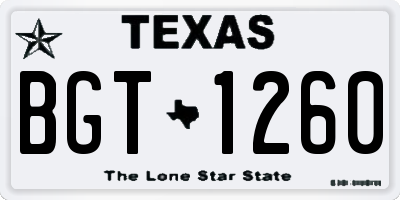 TX license plate BGT1260