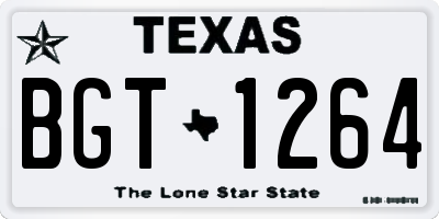 TX license plate BGT1264