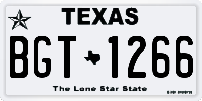 TX license plate BGT1266