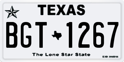 TX license plate BGT1267
