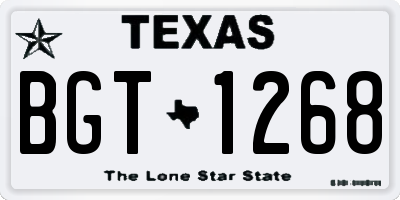 TX license plate BGT1268