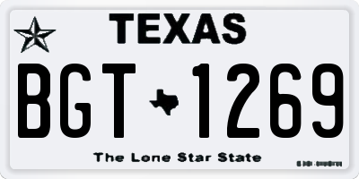 TX license plate BGT1269