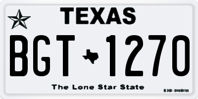 TX license plate BGT1270