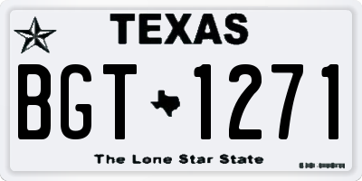 TX license plate BGT1271