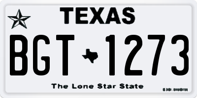 TX license plate BGT1273