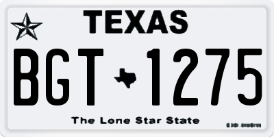 TX license plate BGT1275