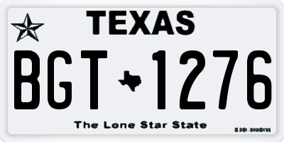TX license plate BGT1276