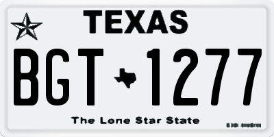 TX license plate BGT1277
