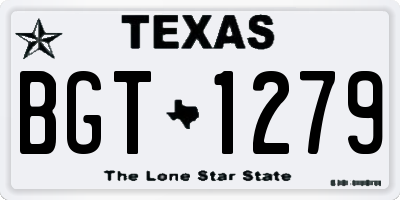 TX license plate BGT1279