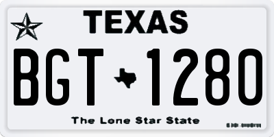 TX license plate BGT1280