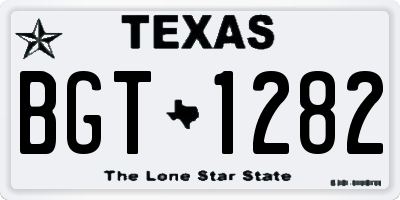 TX license plate BGT1282