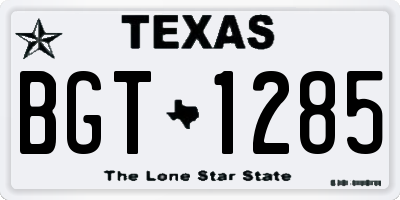 TX license plate BGT1285
