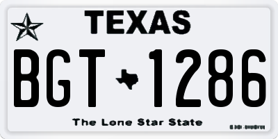 TX license plate BGT1286