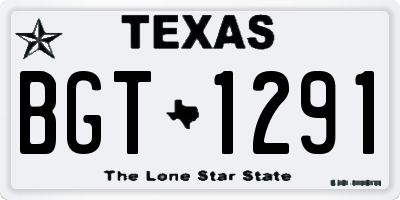 TX license plate BGT1291