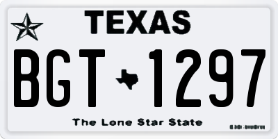 TX license plate BGT1297